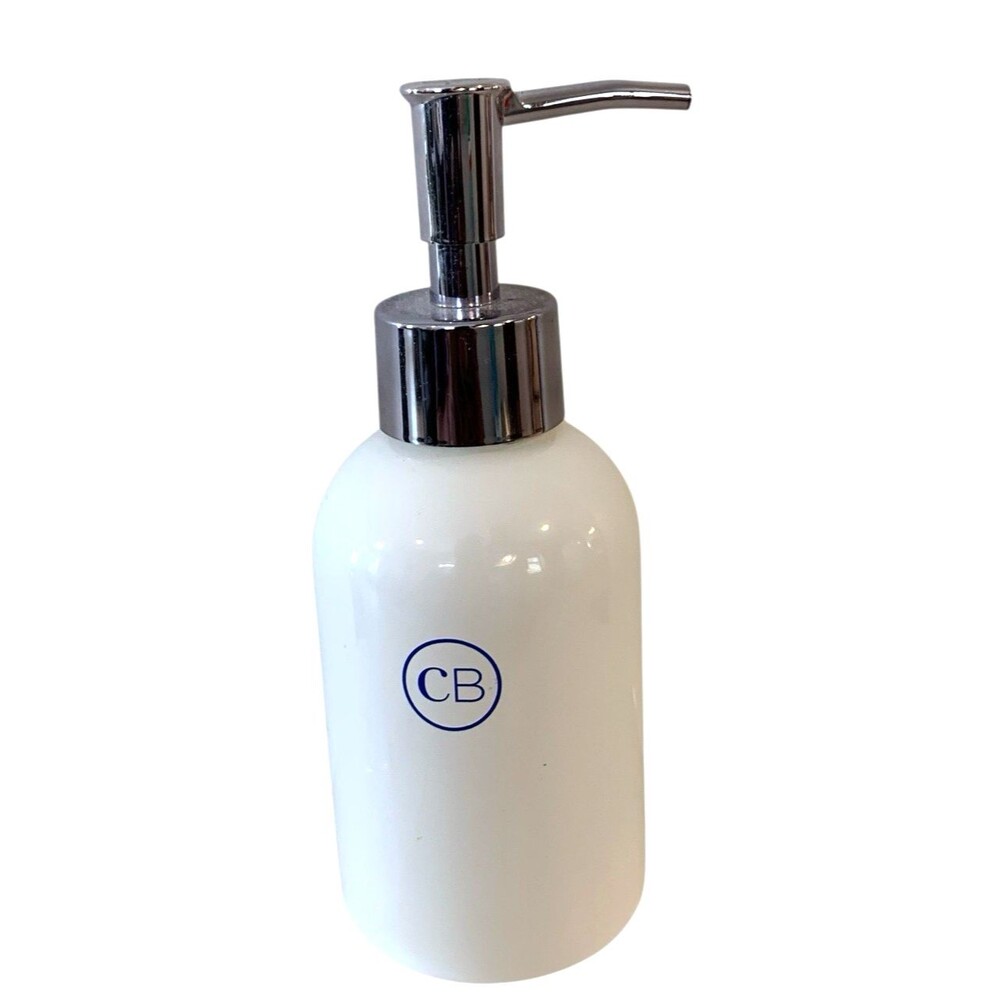 Reusable Liquid Dispenser Ceramic Jar w/Stainless Steel Pump Lotion Oils 6 Fl Oz